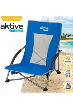 Aktive Cadeira De Praia Dobrável Em Tecido
