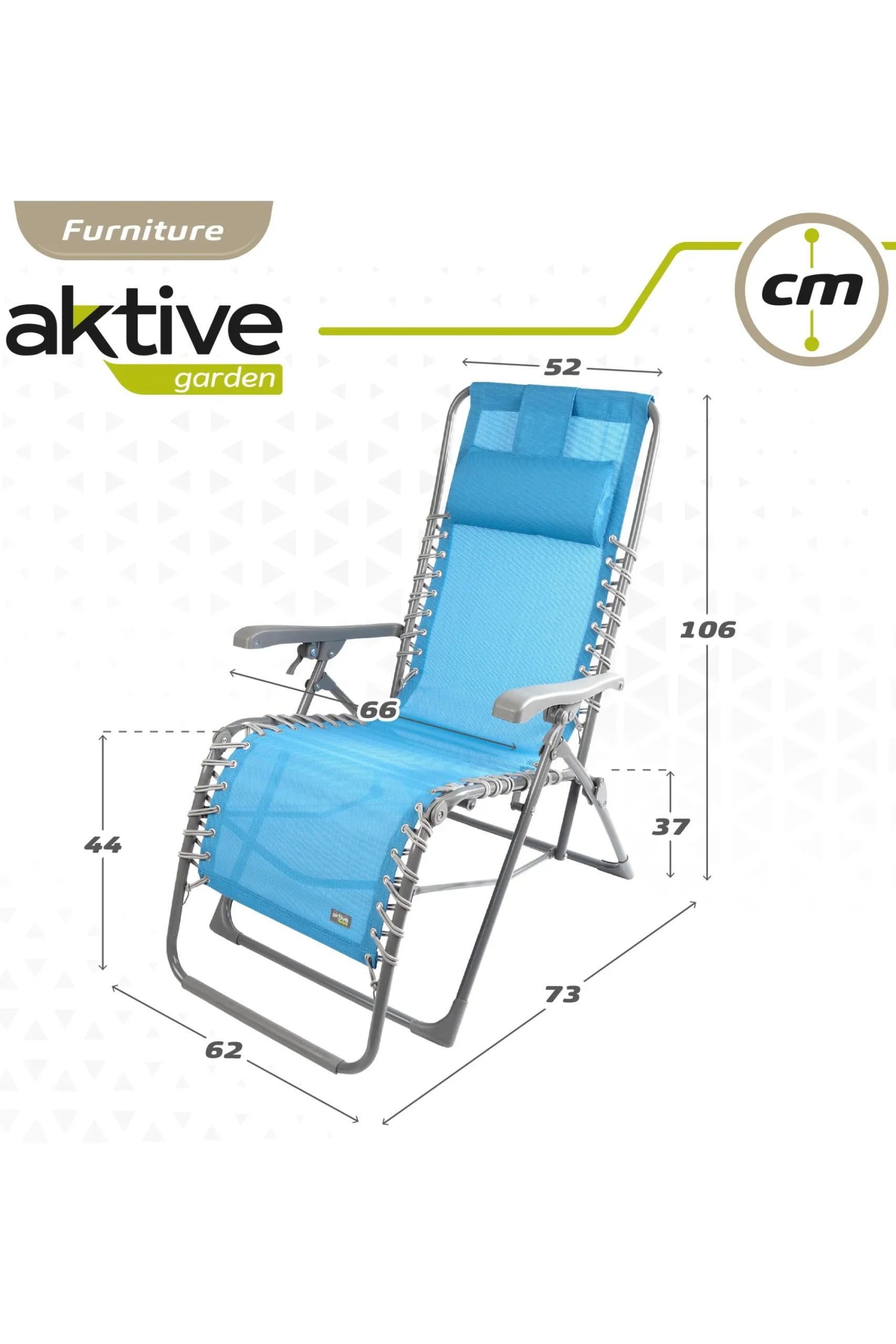 Aktive Cadeira Espreguiçadeira De Jardim Dobrável Gravidade Zero C/almofada