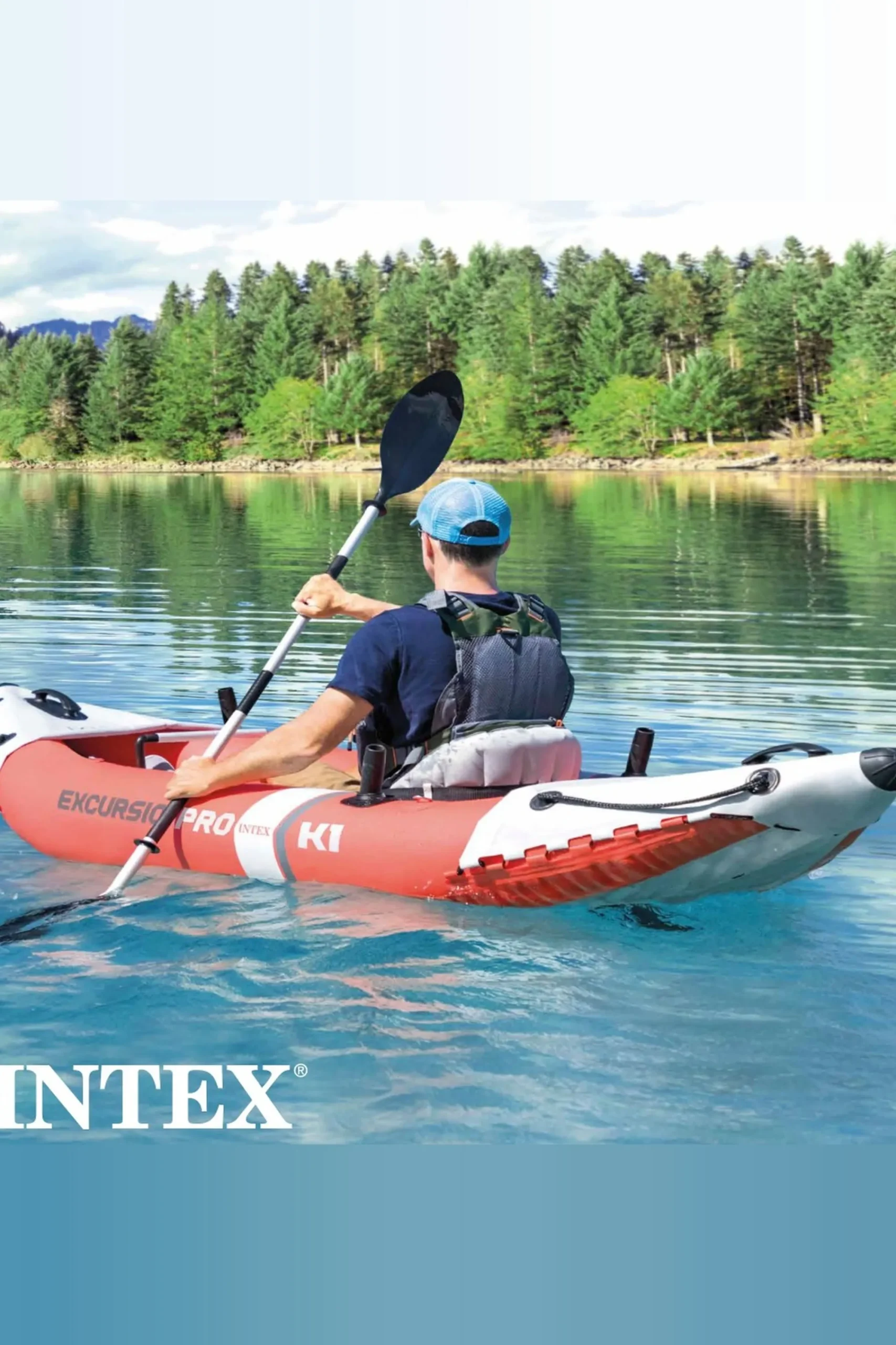 Intex Caiaque Inflável K1 Excursion Pro 1 Remo + Bomba