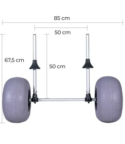 Kol Outdoor Carro Kayak Autovacável Rodas Balão 12" Cka06