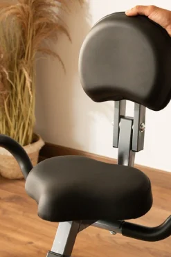 Cecotec Bicicleta Estática Dobrável Com Encosto. Ecrã Lcd. Resistência Magnética Variável. Selim De Conforto Com Encosto E Alças De Apoio Laterais. Suporte Para Tabletes Y Rodas De Transporte.