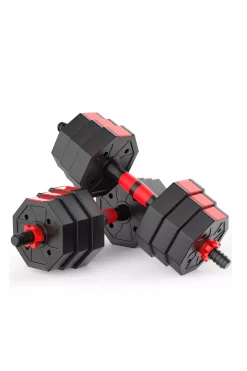 Fitness Tech Conjunto De Halteres 2 Em 1 Octogonal