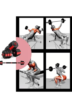 Fitness Tech Conjunto De Halteres 2 Em 1 Octogonal