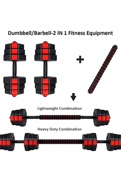 Fitness Tech Conjunto De Halteres 2 Em 1 Octogonal