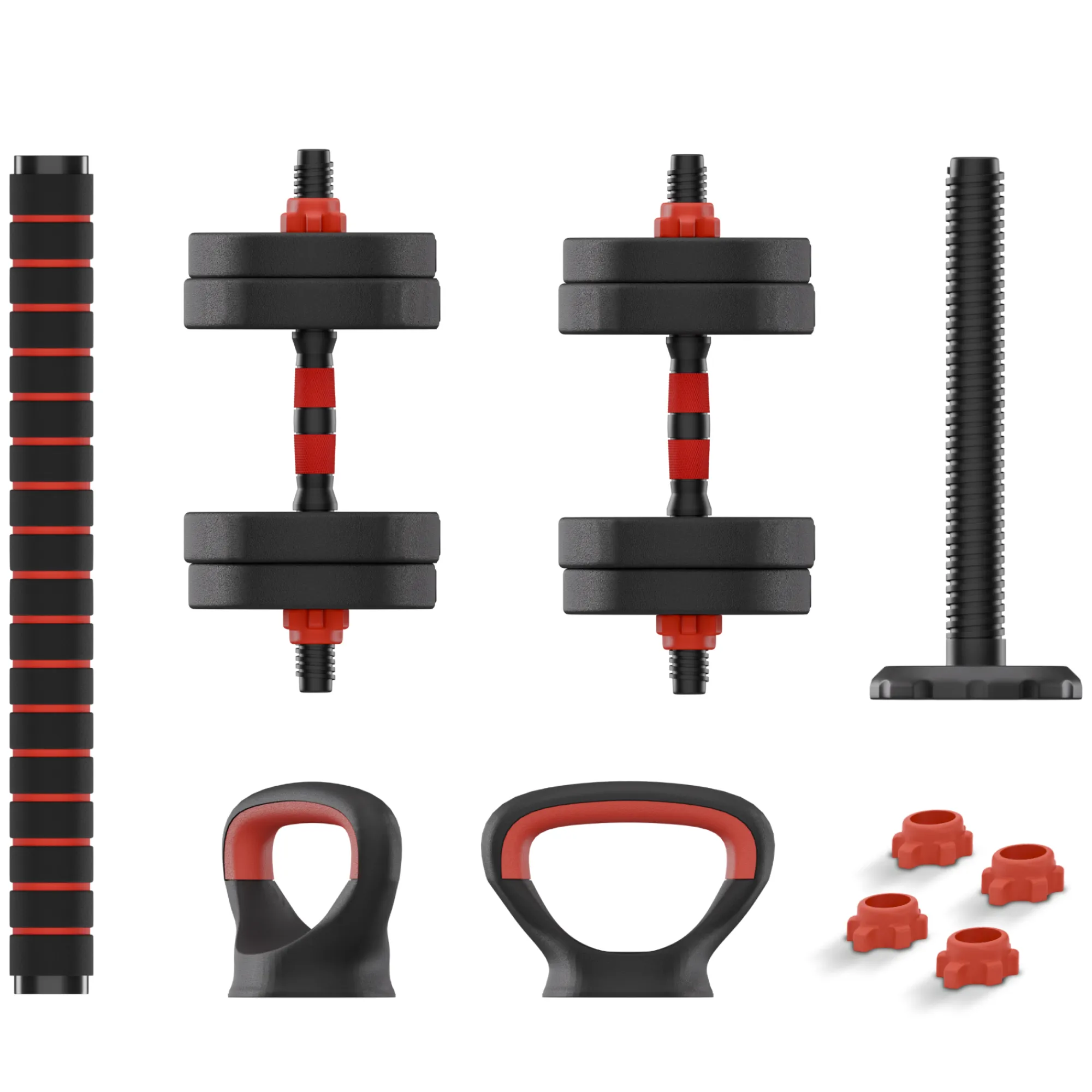 Ksix Conjunto De Pesos De 10 Kg: Halteres + Barra + Kettlebell + Discos De Peso