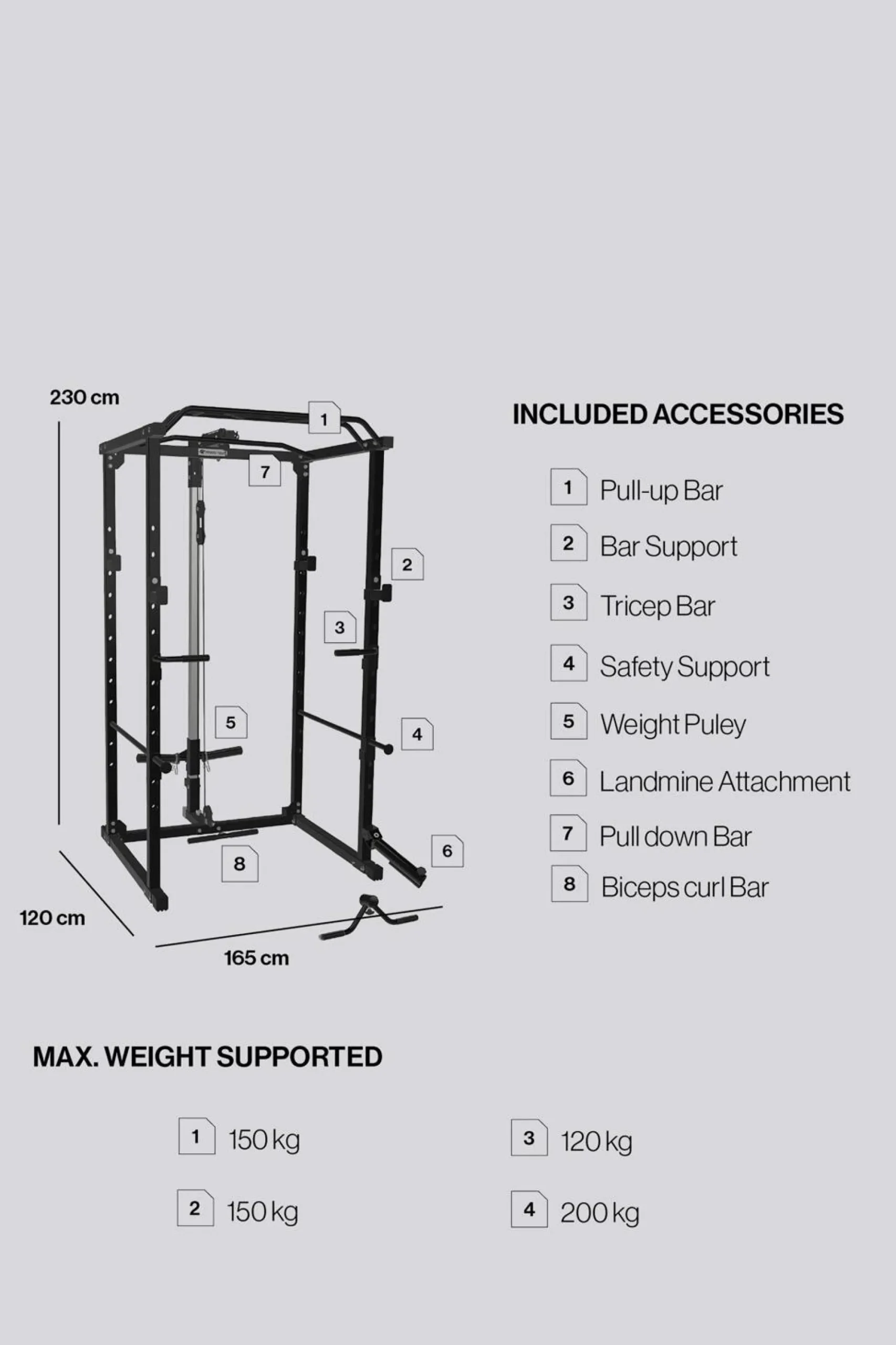 Fitness Tech Power Rack Squat