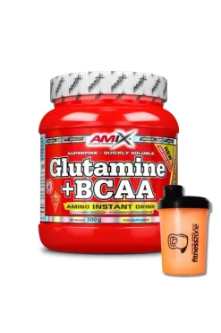 Amix Glutamine + Bcaa 300 Gr - Frutas + ¡shaker Fitnesszone De Regalo!
