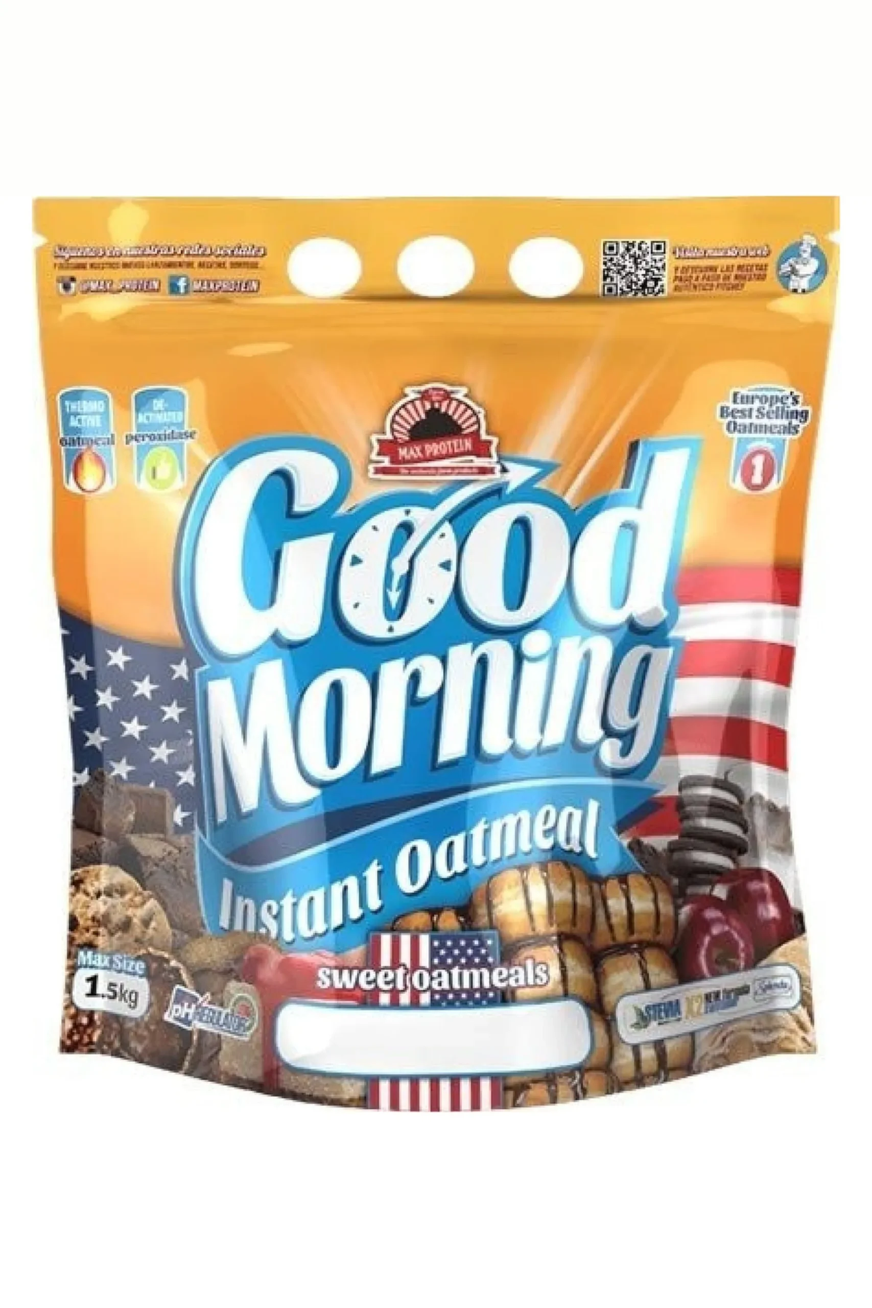 Max Protein Good Morning Instant Oatmeal 1.5 Kg Bombom Crocante