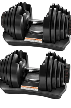 Ozio Fitness 2 Halteres Ajustáveis ??de Potência 5-40 Kg (Par) Com Base De Armazenamento