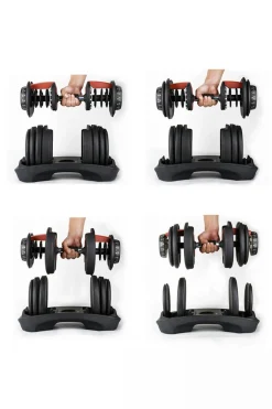 Ozio Fitness 2 Halteres Ajustáveis ??de Potência 5-40 Kg (Par) Com Base De Armazenamento