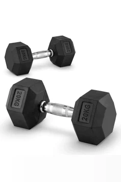 Fitness Tech Halteres Hexagonais De 20kg