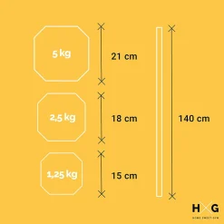 Hxg Conjunto Bodypump 17,5 Kg Com Barra E Discos Coloridos