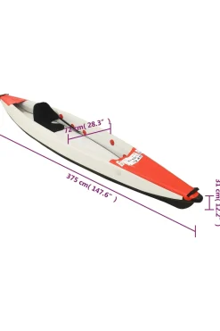 Vidaxl Kayak Insuflável 375 X 72 X 31 CM