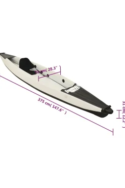 Vidaxl Kayak Insuflável 375 X 72 X 31 CM