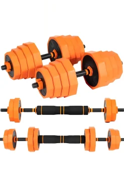 Ozio Fitness Kit De Halteres Ajustáveis 2 Em 1 De 30 Kg Com Pesos Poligonais Para Fitness