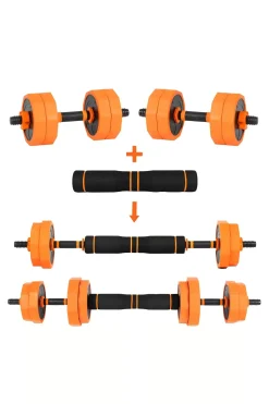 Ozio Fitness Kit De Halteres Ajustáveis 2 Em 1 De 30 Kg Com Pesos Poligonais Para Fitness