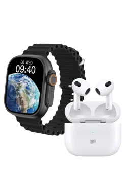 Klack ® S8ultra Black Smartwatch® Sport Pack E Auscultadores ® Pro 6s Bluetooth