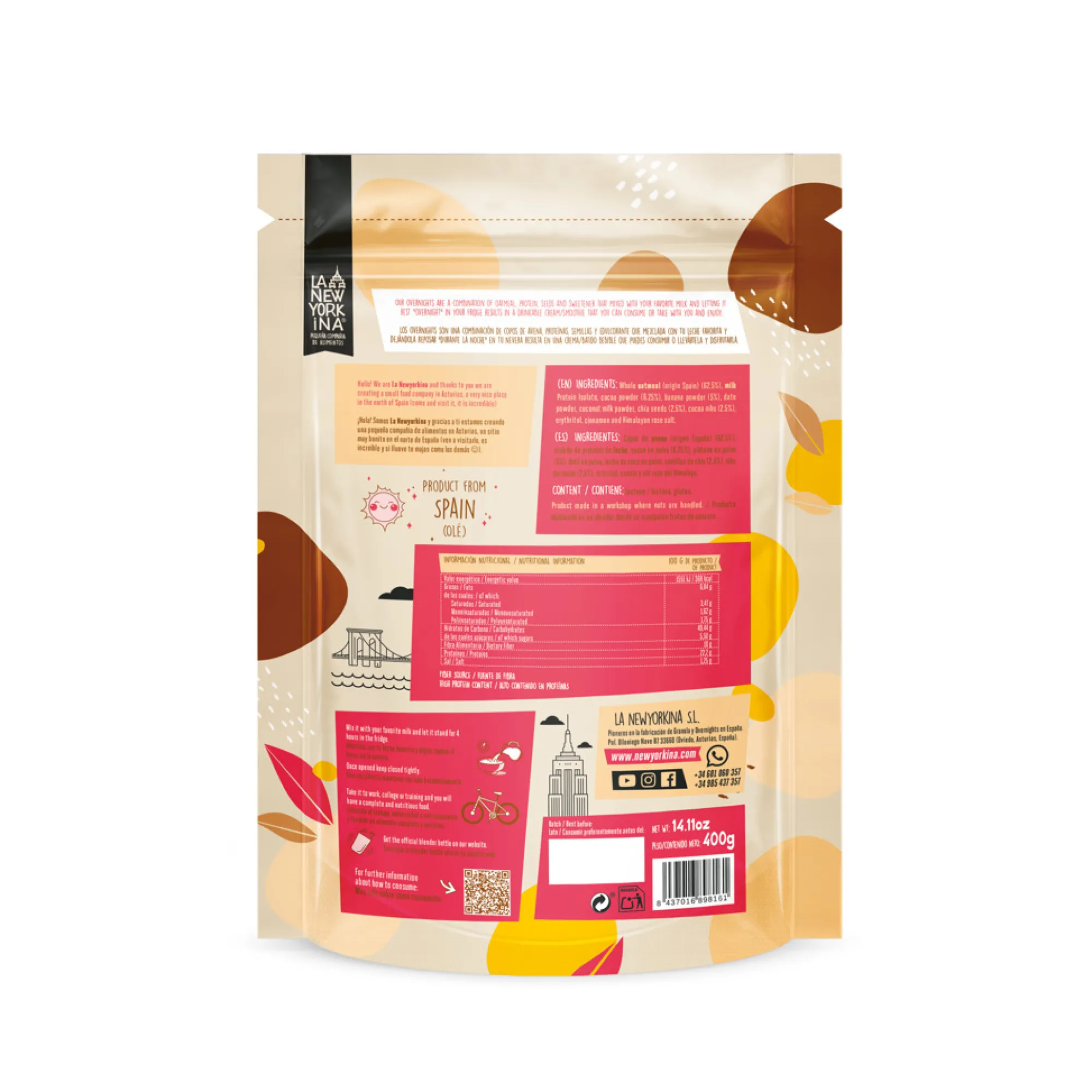 La Newyorkina Overnights Banana E Chocolate 400gr