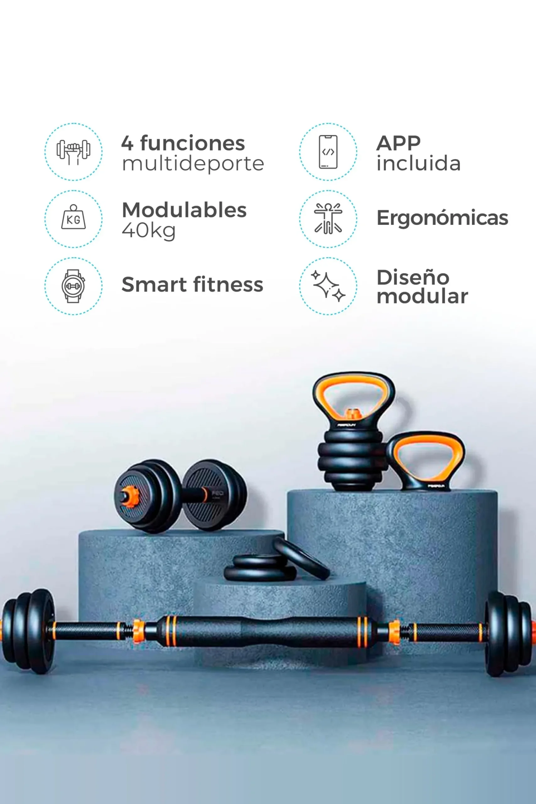 Fed Pack Halteres Smart Kit Com Kettlebel Xiaomi s E Sensor Smart