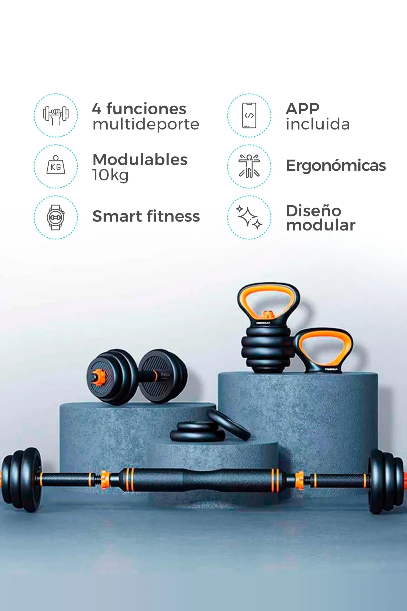 Fed Pack Halteres Smart Kit Com Kettlebel Xiaomi s E Sensor Smart