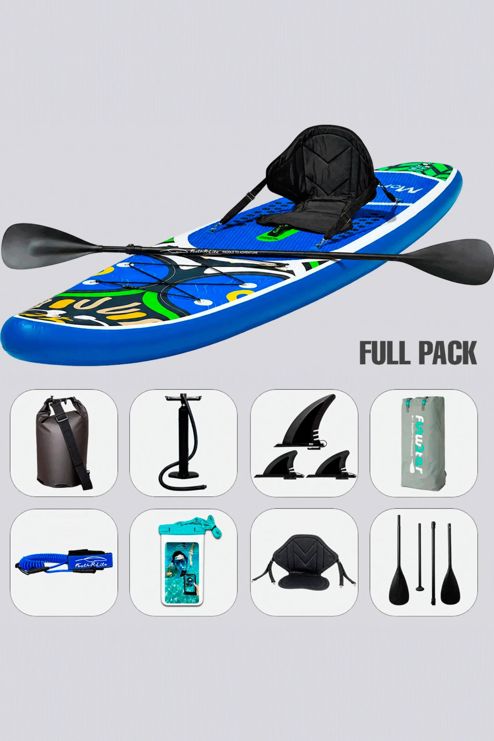 Kol Outdoor Prancha De Stand Up Paddle Inflável Monkey 11'6" - Pacote Completo