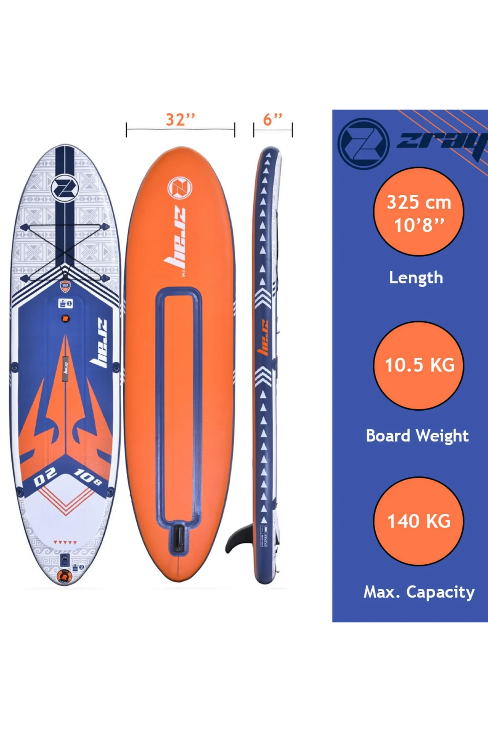 Zray Prancha Insuflável Sup Com Acessórios - Dual 10'8