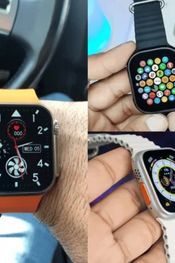 Klack Smartwatch Com Auriculares Bluetooth Pro Ultra 9.0, Pulseira Metálica Extra E Capa Protetora -