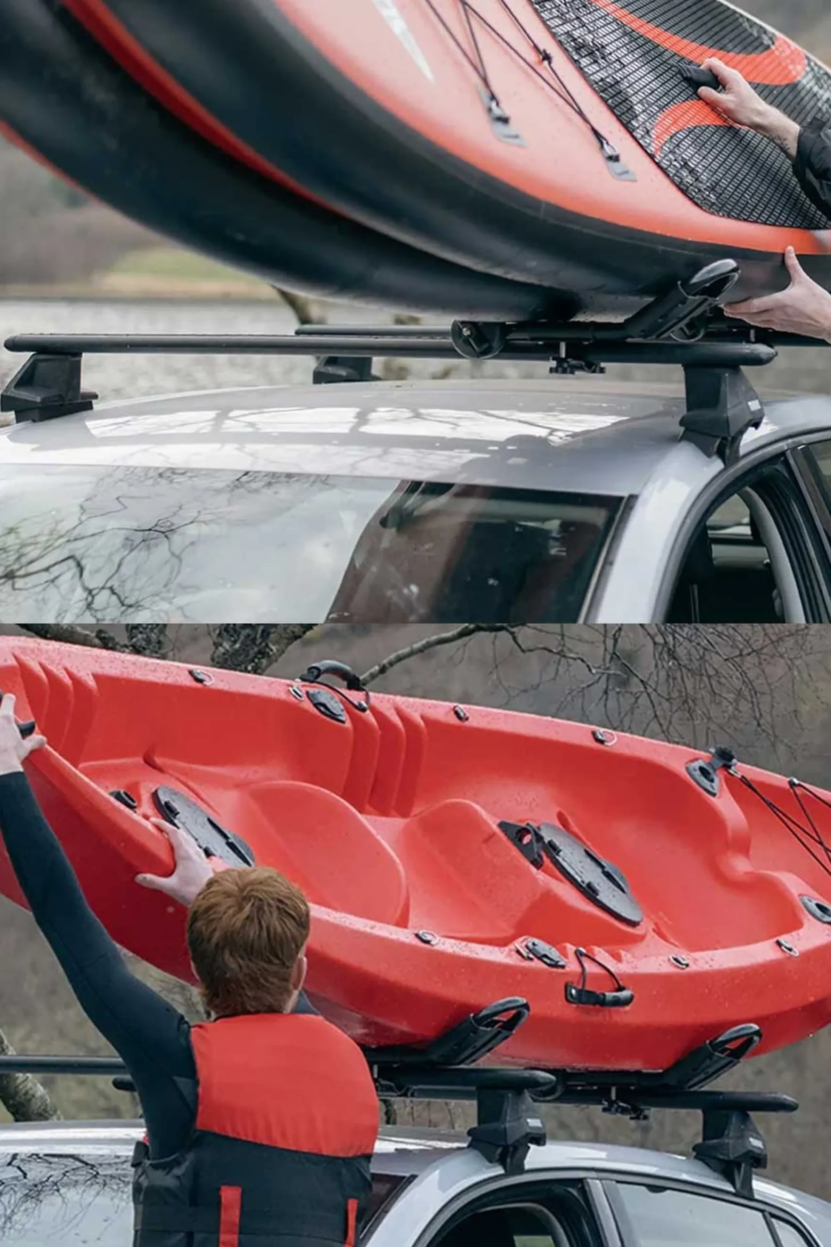Kol Outdoor Suporte Para Caiaque E Prancha De Surf Ou Paddle Surf J Bar Com Ângulo Ajustável