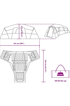Vidaxl Tenda Camping 762 X 655 X 218 CM