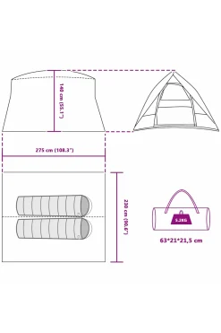 Vidaxl Tenda Camping 275 X 230 X 140 CM