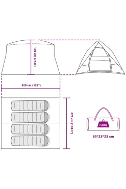 Vidaxl Tenda Camping 320 X 275 X 190 CM