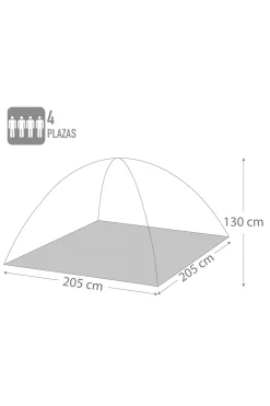 Aktive Tenda De Campismo 4 Pessoas 205x205x130 CM