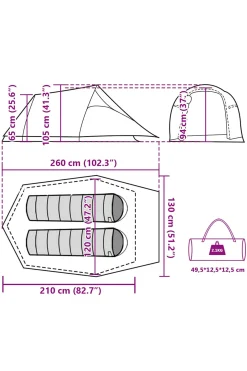 Vidaxl Tenda De Campismo Com Cobertura Impermeável Removível