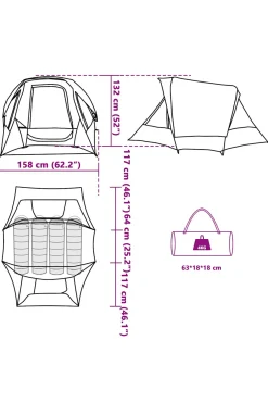 Vidaxl Tenda De Campismo 298 X 158 X 132 CM