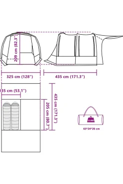 Vidaxl Tenda De Carro 403 X 325 X 209 CM