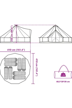 Vidaxl Tenda Familiar Tipi Para 8 Pessoas Impermeável