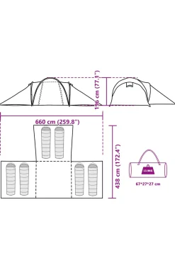 Vidaxl Tenda Familiar 660 X 438 X 196 CM
