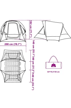 Vidaxl Tenda Familiar 360 X 200 X 182 CM