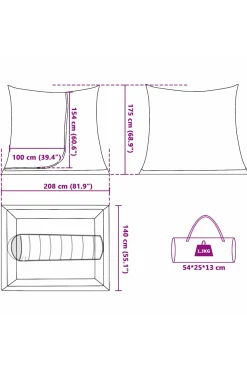 Vidaxl Tienda Interior 208 X 140 X 175 CM Malla